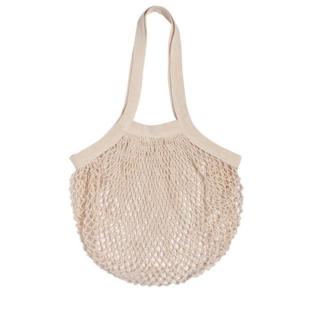 Dolce Vita Cream Beige Net Mesh Market Tote Bag‎ Eco Friendly Shopper